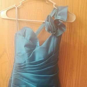 Prom Formal teal satin dress